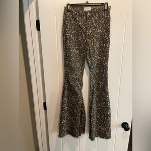 Blank Paige Leopard Bell Bottoms